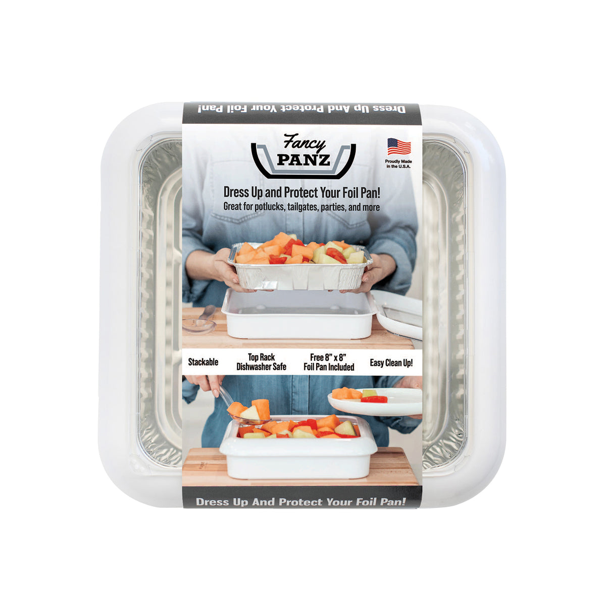 Fancy Panz® 8x8 White Foil Pan Serving Dish | Dress Up Your Foil Pan ...