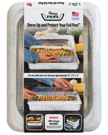 Fancy Panz® 13x9x2 - White/Grey Marble