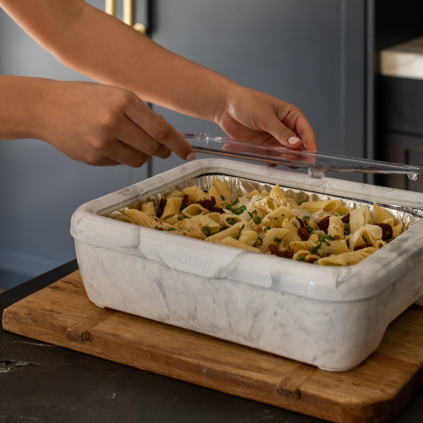 Fancy Panz® Premium - White/Grey Marble, Includes Hot/Cold Gel Pack