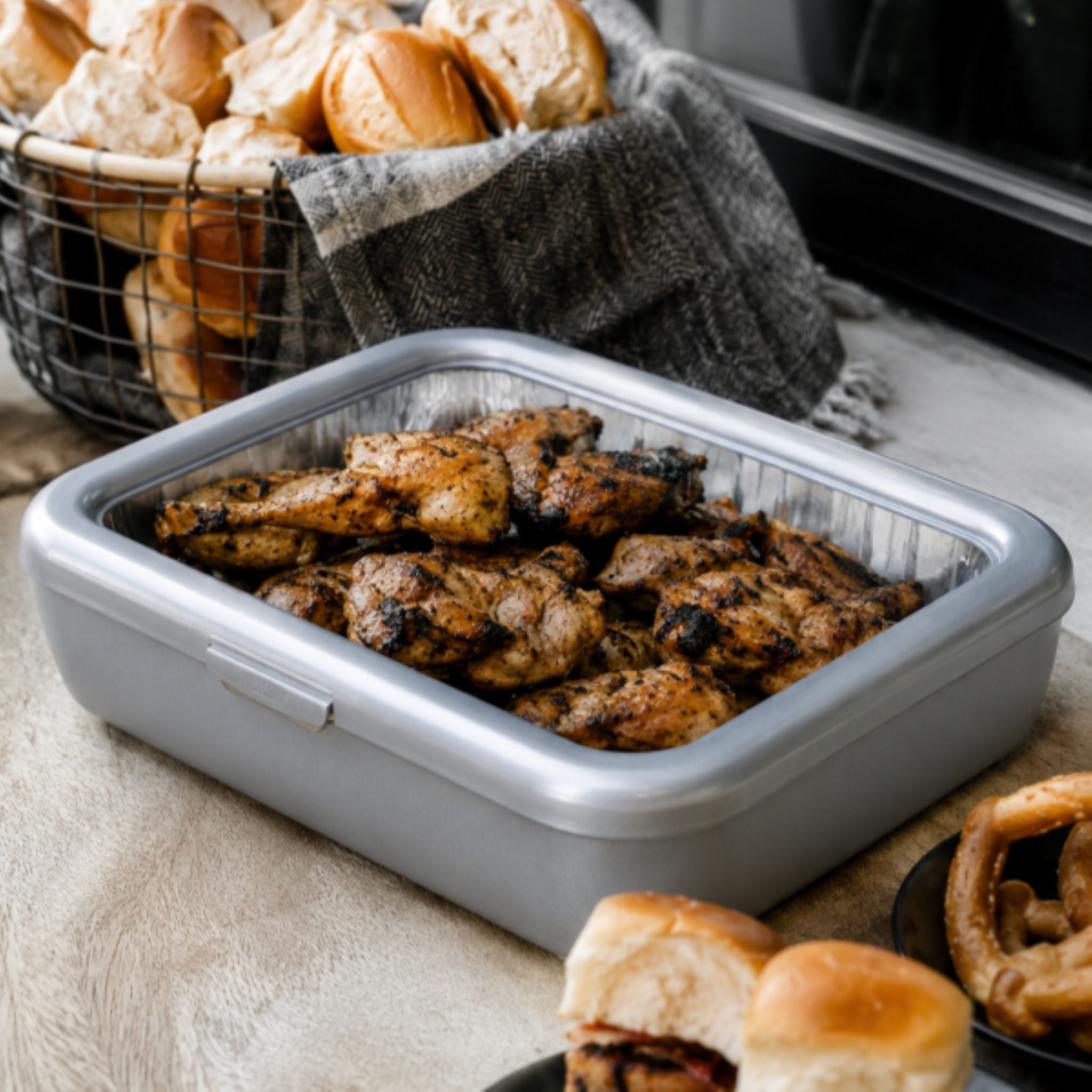 Platinum Fancy Panz® Premium Serving Dish | Dress Up Your Foil Pan